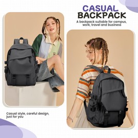 School Backpack for Women Men College High School Bag for Boys Girls Casual Daypack Laptop Backpack Waterproof Black Bookbag