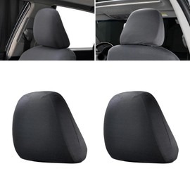 lekudo 2 PCS Car Seat Cushion Headrest Cover, Full Surround Breathable Headrest Cover Protector, Car Simple Dust Cover, Universal for Most Cars (Black)