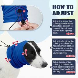 Nanaki 3rd Gen Dog Calming Hoodie, Anti-Slip Noise Protection Ear Muffs Hematomas Ear Wraps for Dogs, Adjustable Head Wrap for Fireworks, Grooming & Anxiety Relief
