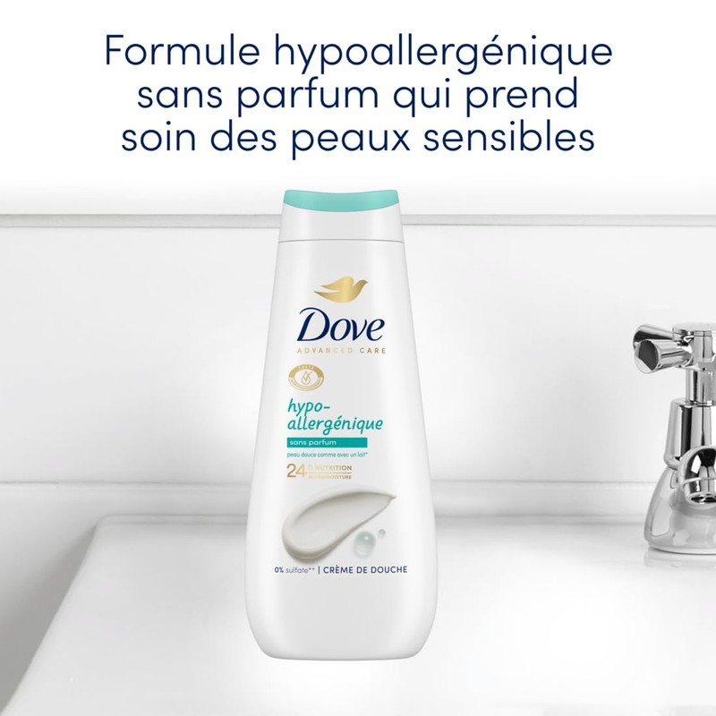 DOVE - Advanced Care Hypoallergenic Shower Cream Dermatologically Tested for