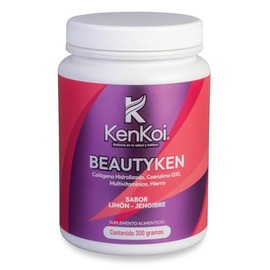 Colágeno Hidrolizado con CQ10 y Hierro, Multivitamínico en Polvo Sabor Limón, 300g