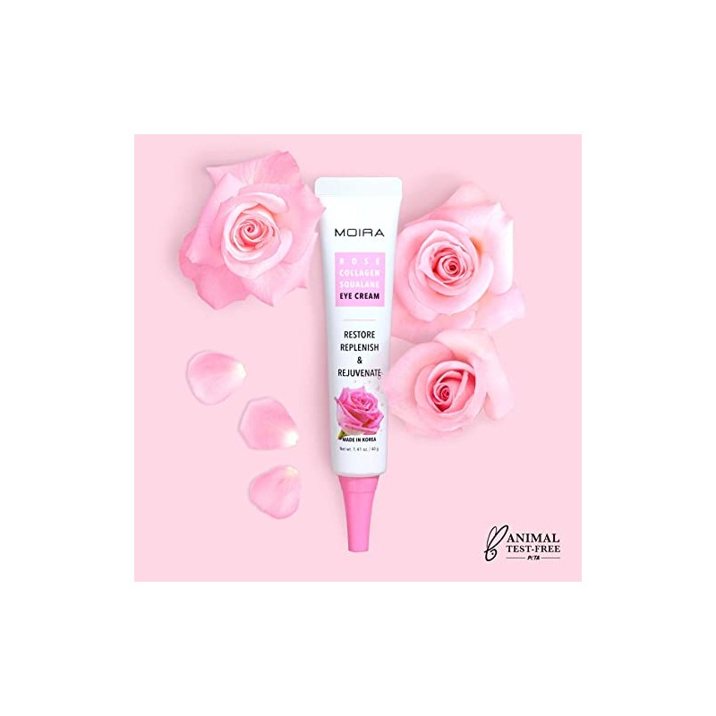 Crema de ojos con colágeno rosa y escualano