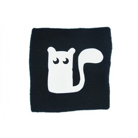 Miniblings Sweatband Pulse Warmer with Zip Squirrel Cat Animal Black, black