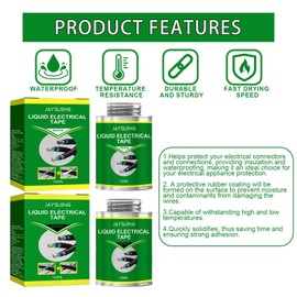 Hzutloer 4.2 OZ(125ML) Liquid Electrical Tape,Liquid Electrical Tape Waterproof,Insulating Electrical Tape Glue,Liquid Electrical Tape Black,Quick-Drying, High Temperature