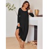 Ekouaer Long Sleeve Nightgown for Women Full Length Sleepshirt Plus