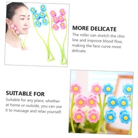 Baluue 2pcs Manual Face Roller for Facial Skin Care Ergonomic Design Facial Care Tool for Wrinkle Reduction and Improvement