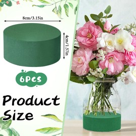 UHETLET 12 Stück Steckschaum für Blumen rund blumensteckschaum 8 x 4 cm Blumenschaum Steckmasse Steckmoos zum Basteln Kunstblumen Zylinder Blumen Schaumstoff runde für Hochzeit Familie Frischblumen