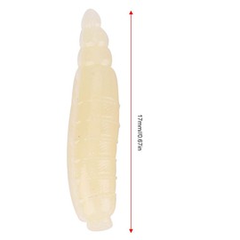 Artificial Soft Lures, 200pcs 17mm Small Artificial Lifelike Maggot Grub Soft Worm Lure Life-like Worms Fishing Baits Accessory