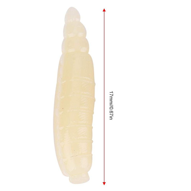Artificial Soft Lures, 200pcs 17mm Small Artificial Lifelike Maggot Grub