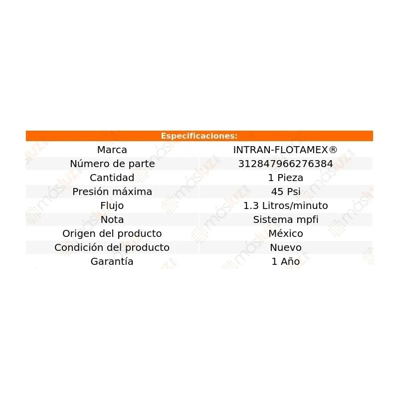 Repuesto Bomba Combustible 1.3 L/min Explorer V6 4.0l 97/00