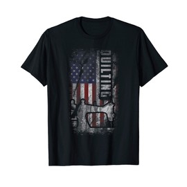 American Quilting Patriot Grunge USA Flag Quilt Gift T-Shirt