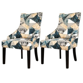 Lellen Wingback Chair Slipcovers with Pattern Stretch Wing Chair Covers Reusable Arm Chair Protector Cover for Dining Room Banquet Home Decor etc Machine Washable Hand Washable,Set of 2