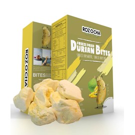 Rozocha Freeze Dried Durian Bites 3.52 Oz (0.88 Oz x 4 Count) Healthy Snack for Kids and all Ages (Made from 100% Real Durian)