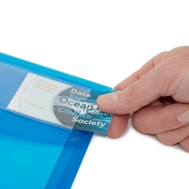 Rapesco 0700 ID Popper Wallet, A4+, Bright Transparent Colours, Pack of 5