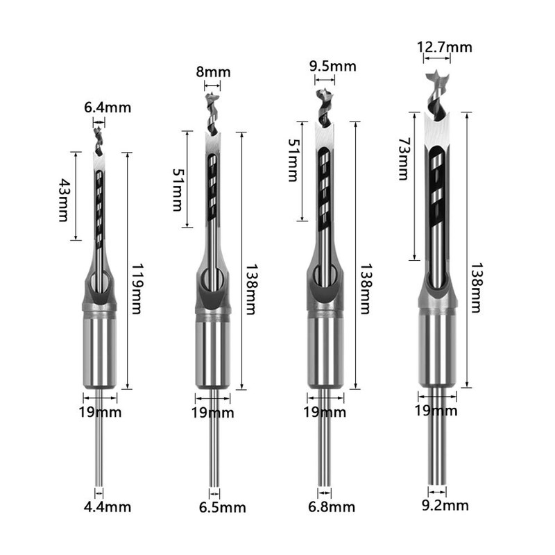 WSOOX Square Hole Drill Bits for Wood, Woodworking Hole Saw