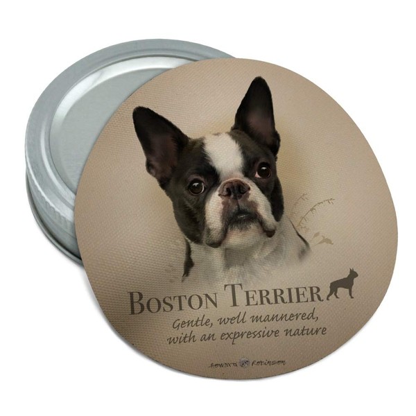 Boston Terrier Dog Breed Round Rubber Non-Slip Jar Gripper Lid