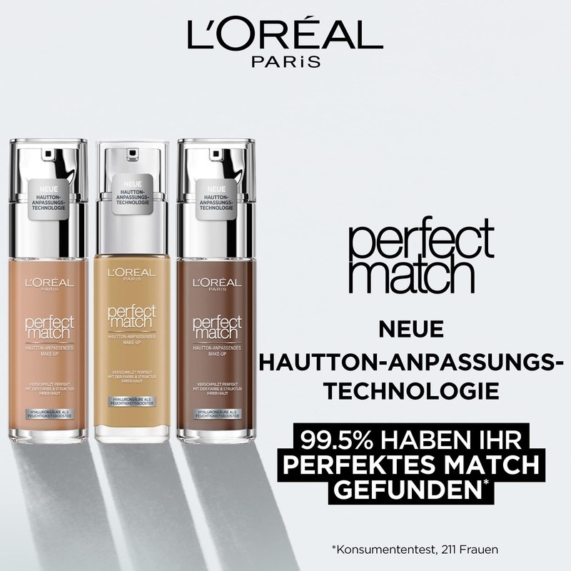 'Oréal Paris Make up, Flüssige Foundation mit Hyaluron und Aloe