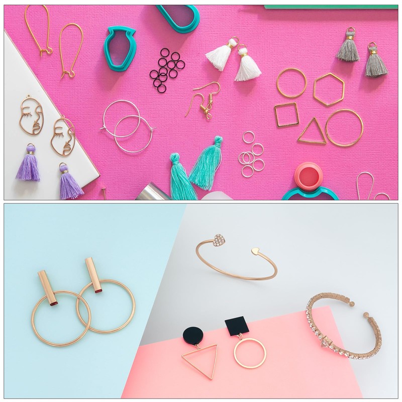 sourcing map Flower Earring Beading Hoop Rings, Open Bezel Linking