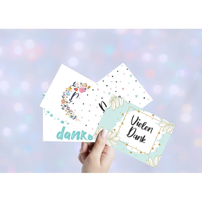 Friendly Fox Dankeskarten, 20x Danke Postkarten in DIN A6, Karte