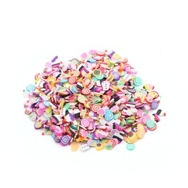 50g 5mm Mixed Polymer Clay Sprinkles Colourful Mix Clay Soft Pottery Slices DIY Nail Art Decor Slime Filler Accessories (Candy)