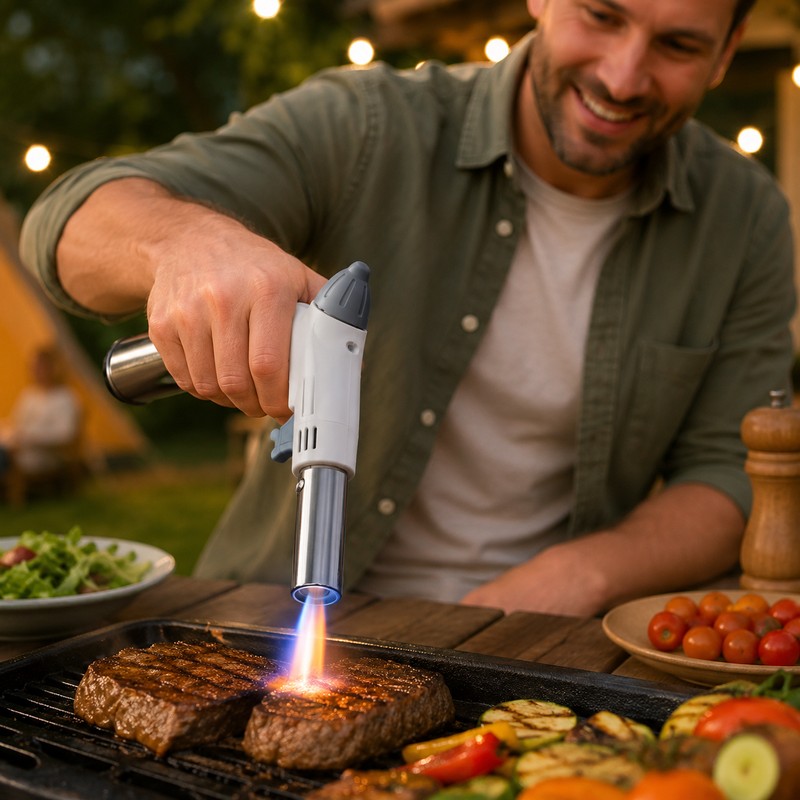 Butane Torch Burner for Cooking & BBQ – Adjustable Flame