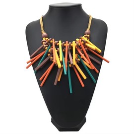 Heritage Hues Bohemian, Ethnic Style Wooden Beads Multi-Colour necklace