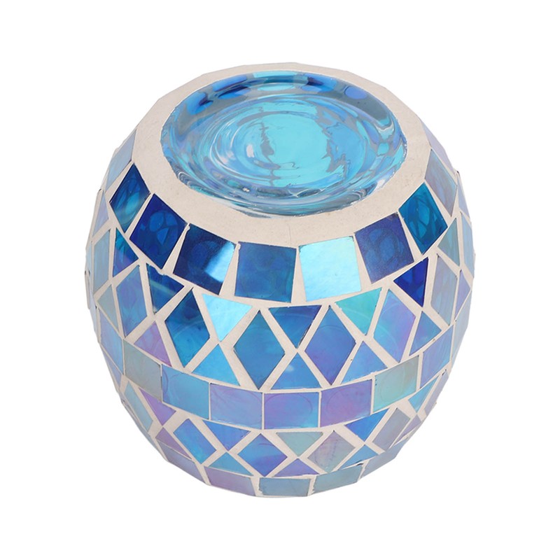 Purple Blue Mosaic Glass Candle Holder Romantic DIY Scented Candle