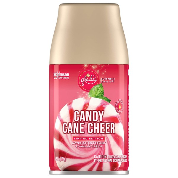 Glade Automatic Spray Refill, Air Freshener for Home and Bathroom, Candy Cane Cheer, 6.2 Oz, Limited Time Only