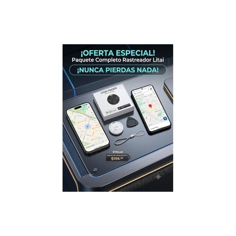 Genérico Localizador GPS Doble Señal iOS/Android Blanco