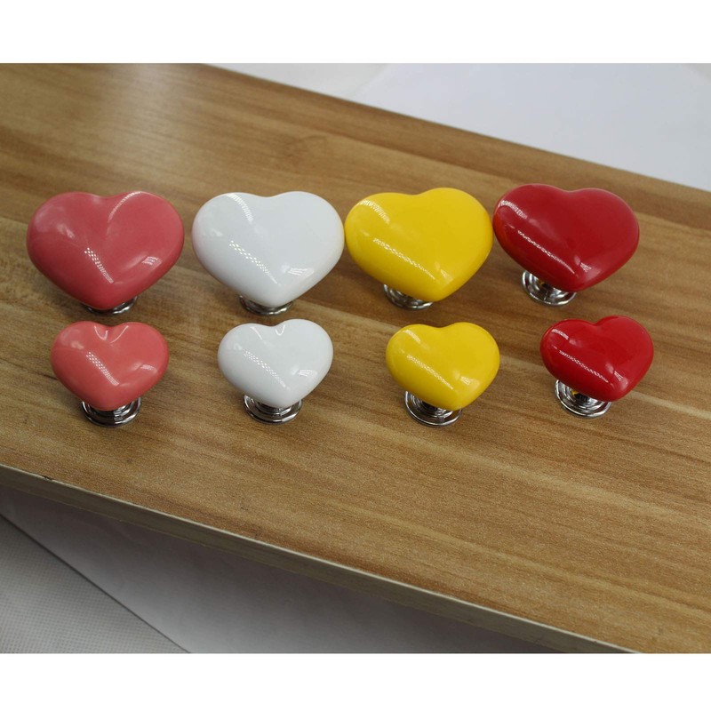 Zerniple Red Ceramic Handle Pull Door knobs Cabinet Handles for