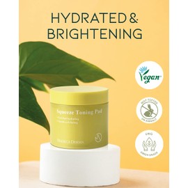 Madeca Derma Squeeze Toning Facial Pad for Women - Enriched Hydration & Gentle Exfoliating, Low-pH Toner Essence with 100% Pure Cotton Pad (4.73 FL.OZ/70 Pads)