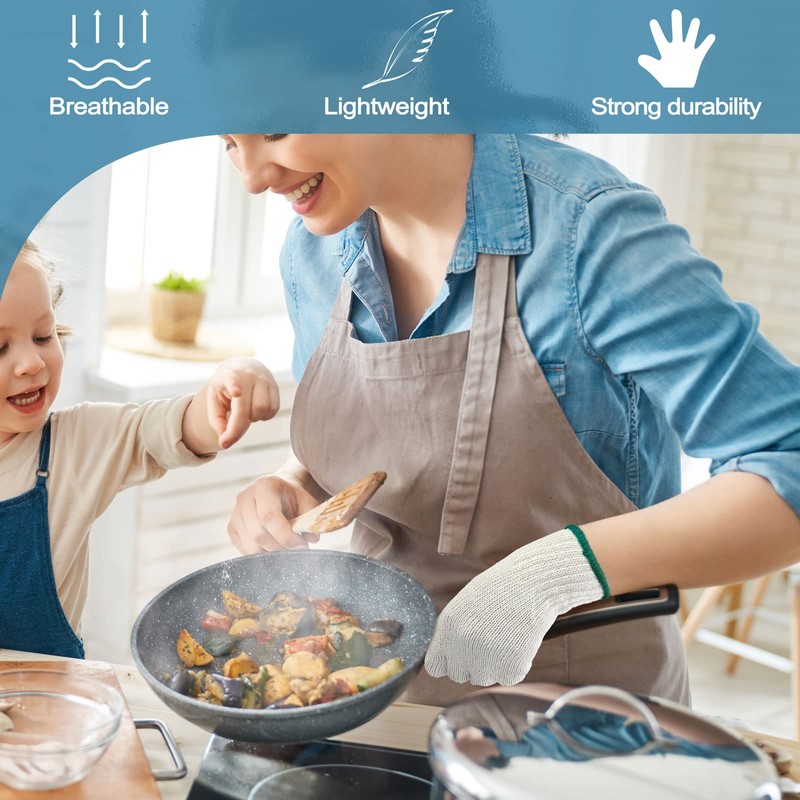 GSAFEME 12 Pairs Cotton Glove Liners for BBQ, Cooking, Grilling,