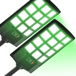 Hog Light for Night Hunting,Powered Feeder Light(Green) 18000LM Solar Lights for Hunting Hogs, Coyote, Varmint, Deer, Motion Activated Feeder and Waterproof-2PACK