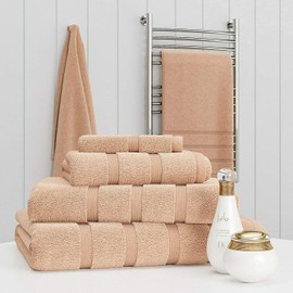 Z Fashion Luxury Towel Set 100% Cotton 2 Piece Towel Set Hand Towel Bath Towel Bale 500 GSM Bathroom towels 2 Piece Sets. (Beige)
