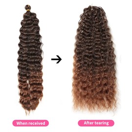 Dsoar Deep Twist Crochet Hair 22 Inch 6 Packs Deep Wave Hair Bundles Synthetic Braiding Hair Deep Ripple Braids Hair Extensions