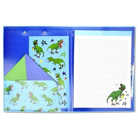 iscream 9" x 12" Clipboard Portfolio with Notepad, Envelopes and Stickers - Dinos on a Roll
