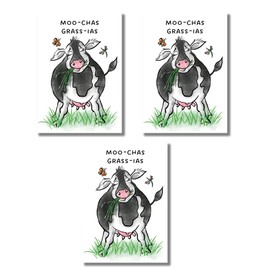 Thank You Card Cute Cow Design Perfect Way To Say Thankyou To Teachers Friends Nursery Staff And Colleagues (Pack 3)