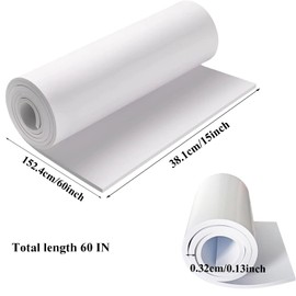 Saim Foam Padding Adhesive, Closed Cell Foam Sheet Roll 72x17x1/4Inch- Multi-Function Insulation, Soundproofing, and Weatherproof for DIY Projects, Gaskets, Crafts, and Costume - White