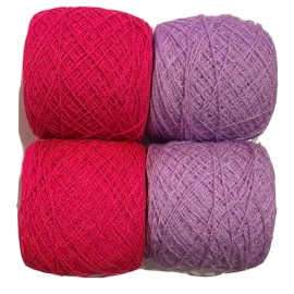 Hilos Mexico Yarn Crystal Lace Colors .857 & 53. Acrylic/Rayon. 900 yards 1 set of 4 Balls.
