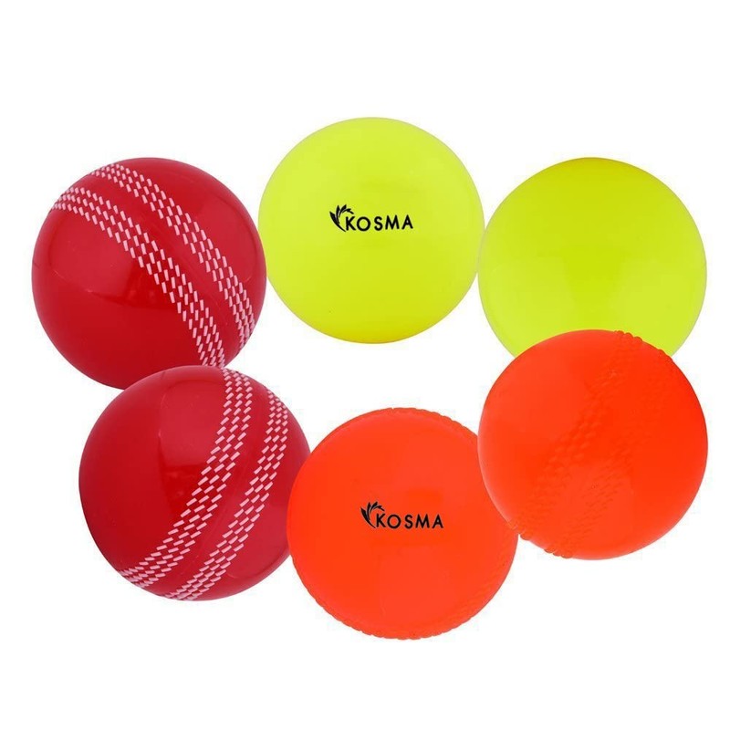 Kosma Pack of 6 Windball Cricket Ball | Indoor &