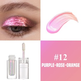 CHARMACY Liquid Duochrome Eyeshadow, Multi-Dimensional Eye Looks, Long Lasting Glitter Eye Shadow Sets Metallic Pigments, Quick Drying, Sparkling Shiny Eye Makeup for Beginners, 1.6g (#12)