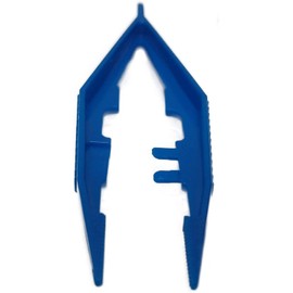 Plastic Forceps Tweezers Blue Disposable First Aid Pickup Grabbers with Finger Ridges, Serrated Tips and narrow points for Medical, Crafts, Lab and School Science Class… (1000)