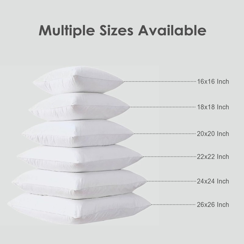 TOPGREEN Feathers Down Throw Pillow Inserts 28x28, Set of 2,