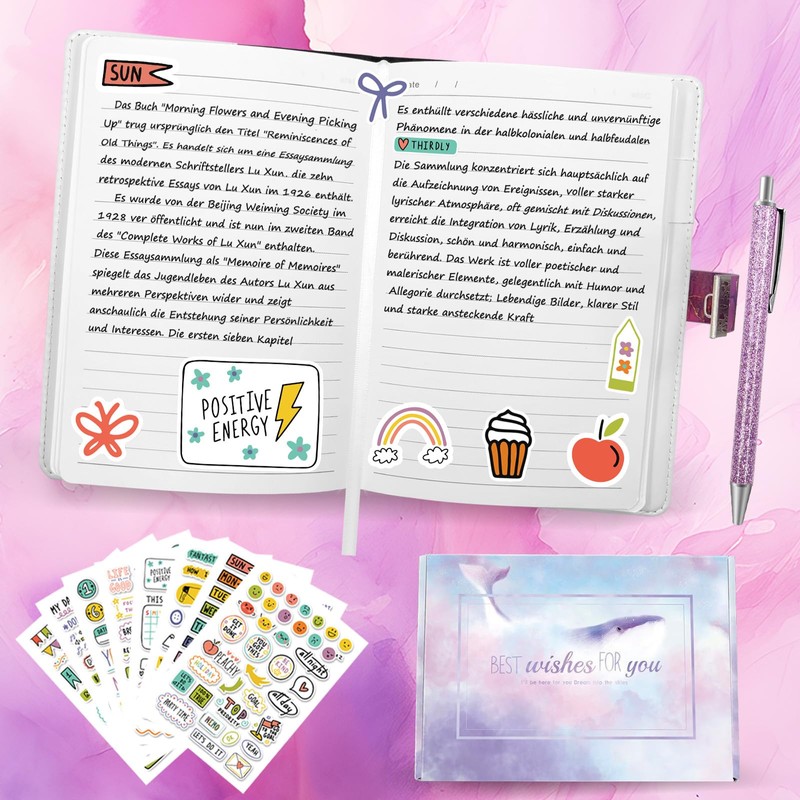 Seyaom Diary with Lock for Girls and Women, A5 PU