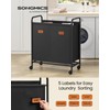 SONGMICS Laundry Hamper with Wheels, 2-Section Laundry Sorter, 37 Gal.
