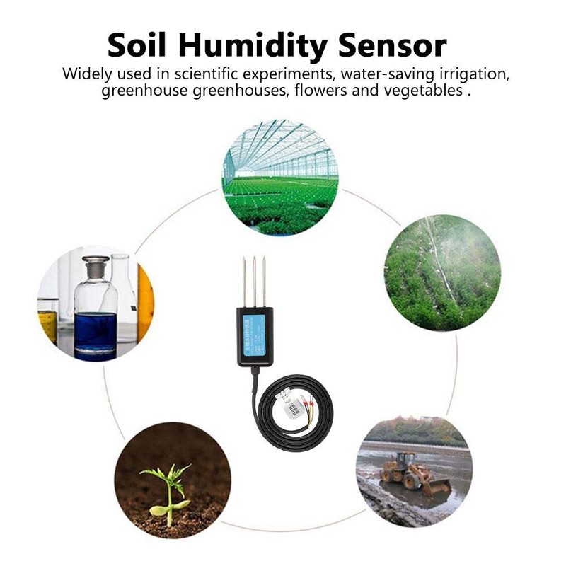 Soil Moisture Sensor, 4-20MA Output Waterproof Greenhouse Soil Moisture Humidity