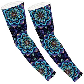 CREATCABIN Garden Sleeves Arm Cooling Sleeves Mandala UV Sun Protection Sleeves Thorn Proof Breathable Arm Sleeve with Thumb Hole for Men Women Farm Football Volleyball Youth Sports Outdoors 19x5 Inch