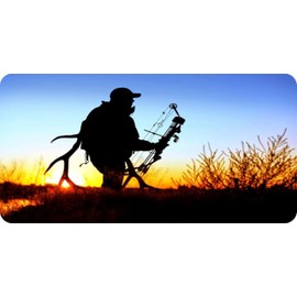 Bowhunter Silhouette Photo License Plate