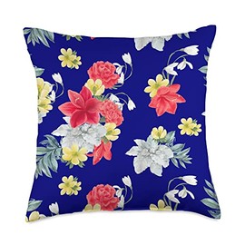 Pioneer Country Farm For Woman Winter Red Yellow Blue Floral Throw Pillow, 18x18, Multicolor