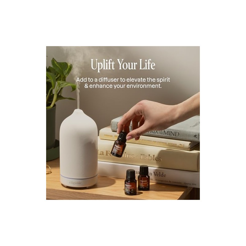 Cliganic Set de 5 Aceites Esenciales Orgánicos para Difusor, 15